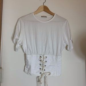 Zara corset white shirt